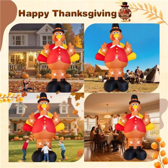15FT Giant Thanksgiving Inflatables Turkey Outdoor Decorations Fall Inflatable